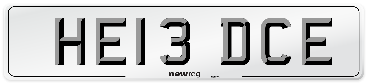 HE13 DCE Number Plate from New Reg